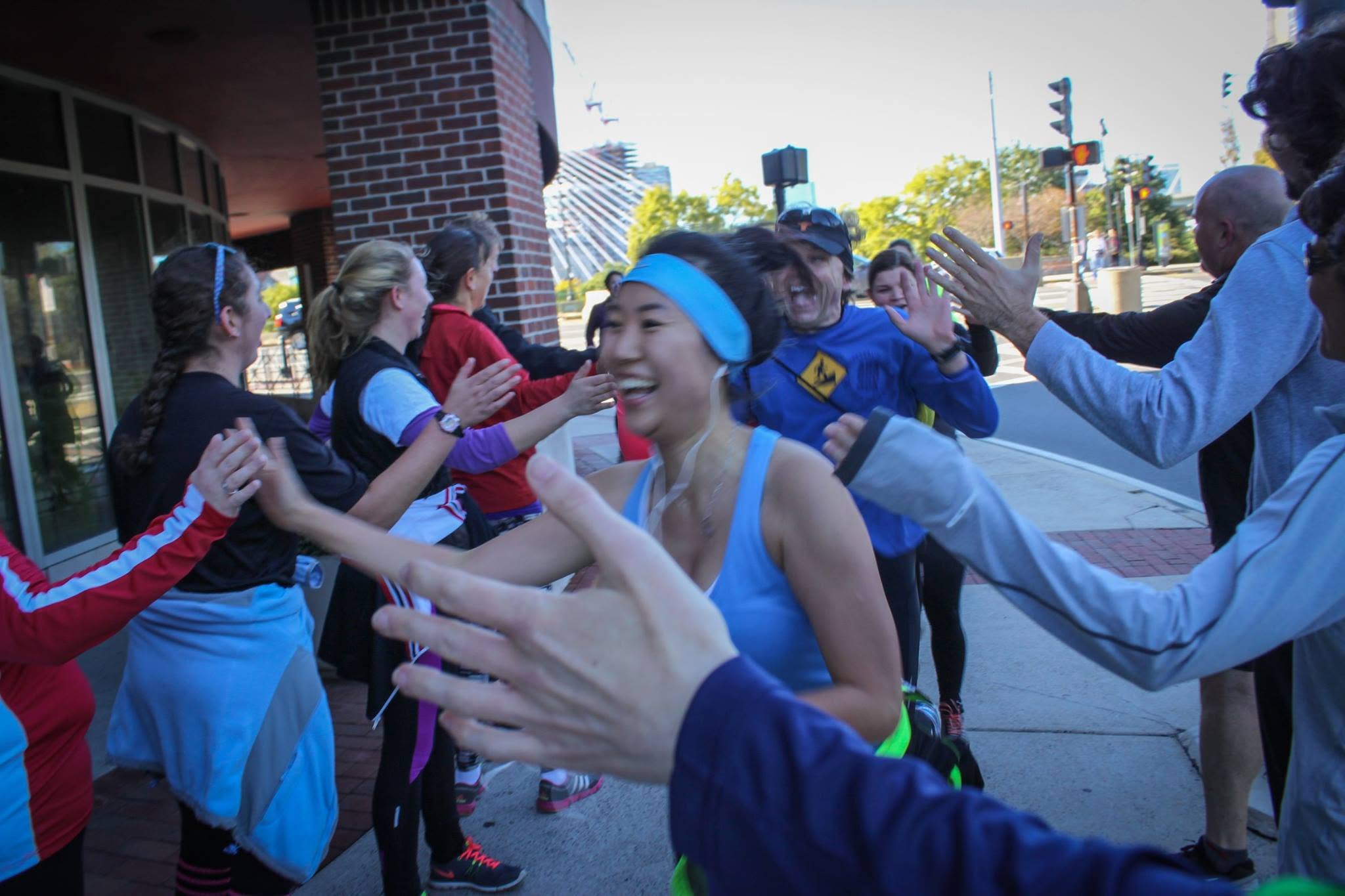Freedom Trail Run runners in downtown Boston