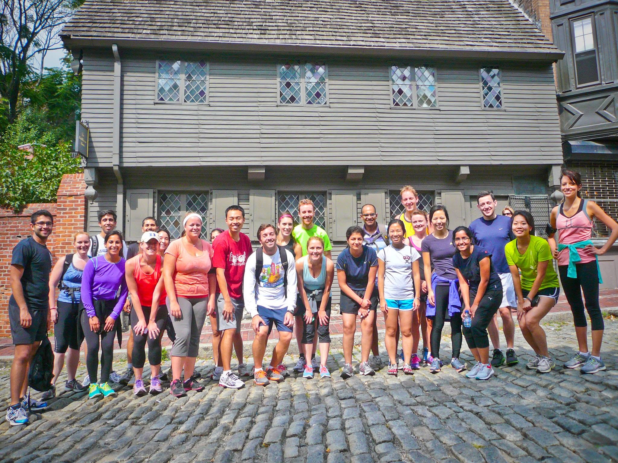 Freedom Trail Run runners in downtown Boston