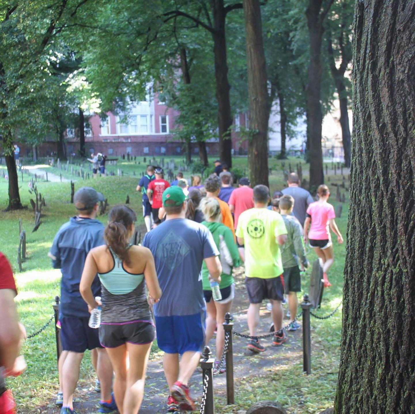 Freedom Trail Run runners in downtown Boston